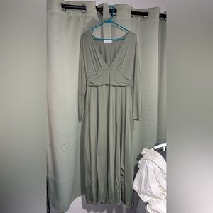 Elegant Olive Green Maxi Dress
